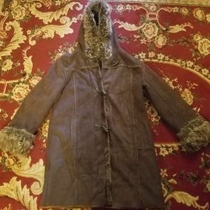 Chadwicks Faux Fur & Sherling Long Jacket